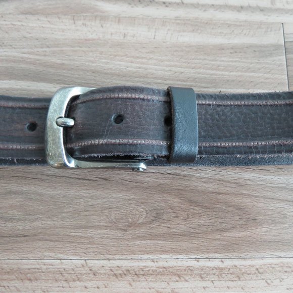 JOHN VARVATOS Men's Studded Brown Leather Belt - Size 34/85 - Picture 6 of 10
